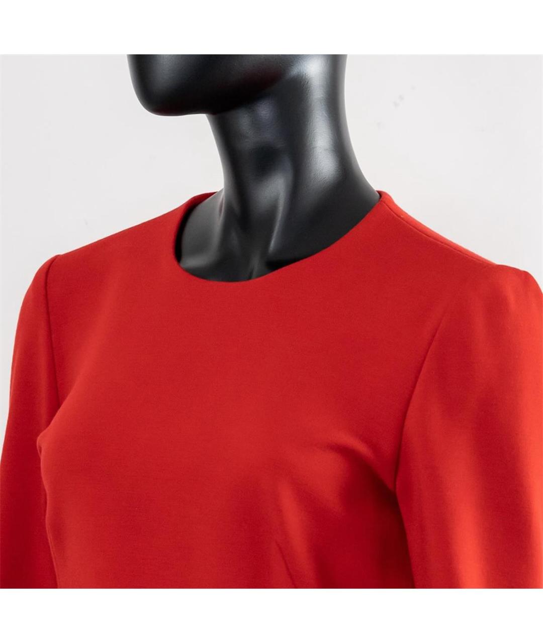 ALEXANDER MCQUEEN Красное шерстяное повседневное платье, фото 2