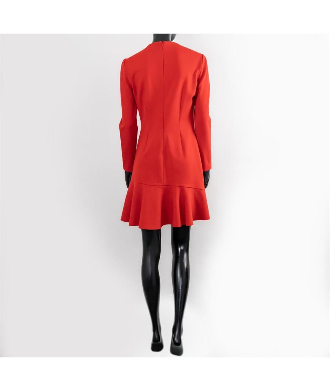 ALEXANDER MCQUEEN Красное шерстяное повседневное платье, фото 3
