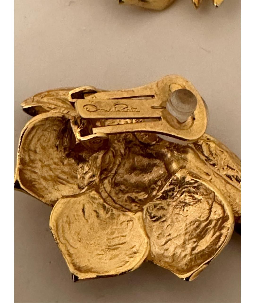 OSCAR DE LA RENTA Золотые металлические серьги, фото 3