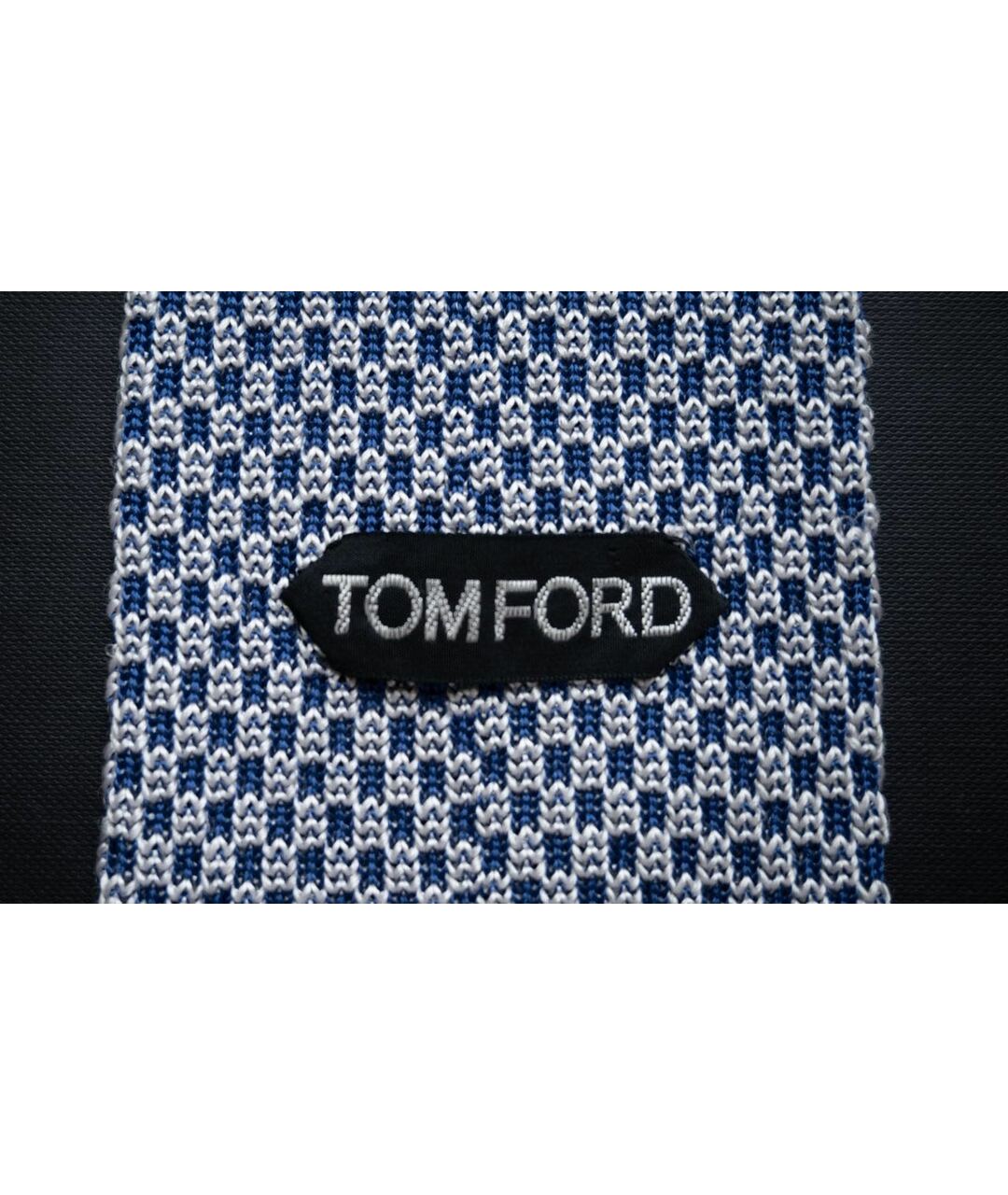 TOM FORD Синий шелковый галстук, фото 2