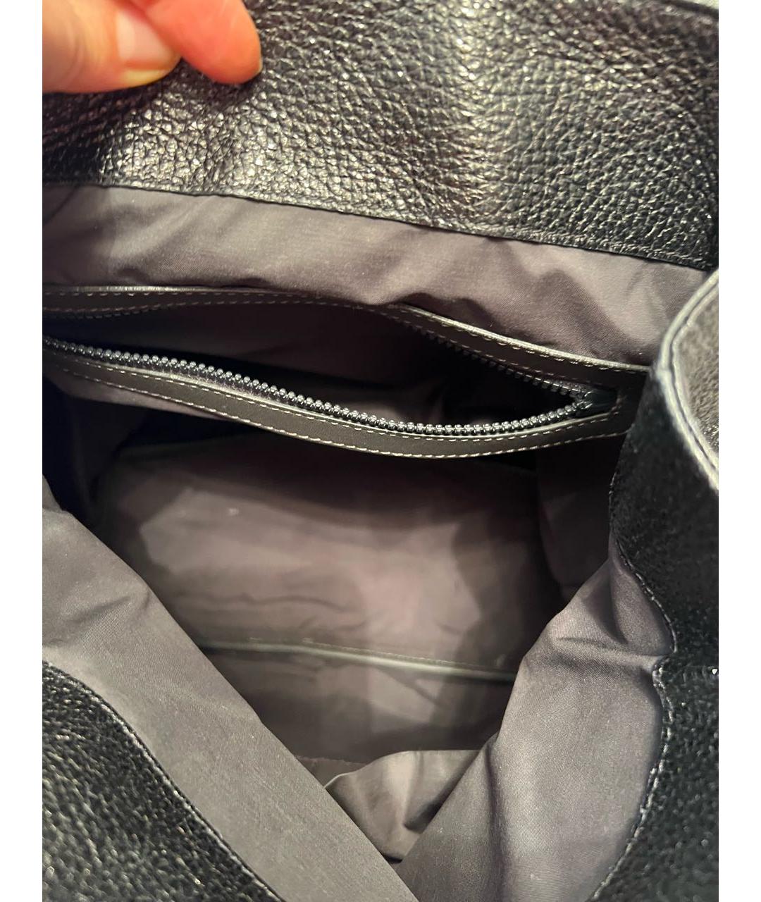 BRUNELLO CUCINELLI Черный кожаный рюкзак, фото 4