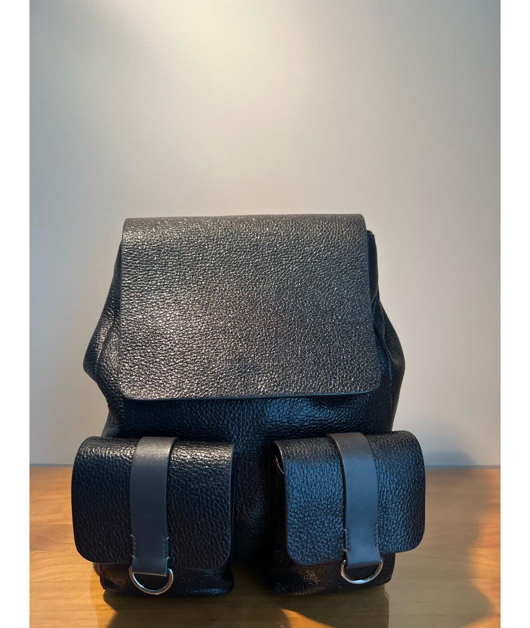 BRUNELLO CUCINELLI Черный кожаный рюкзак, фото 9