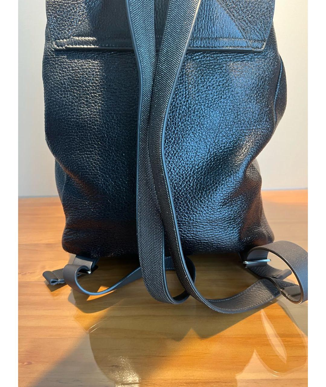 BRUNELLO CUCINELLI Черный кожаный рюкзак, фото 3