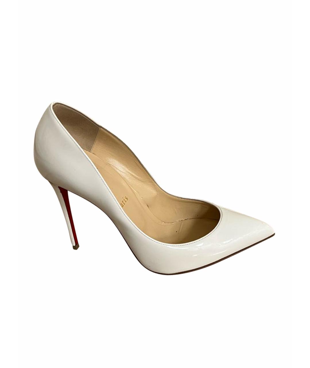 CHRISTIAN LOUBOUTIN Белые туфли из лакированной кожи, фото 1