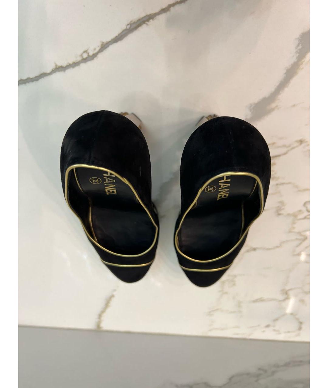 CHANEL PRE-OWNED Черные замшевые туфли, фото 6