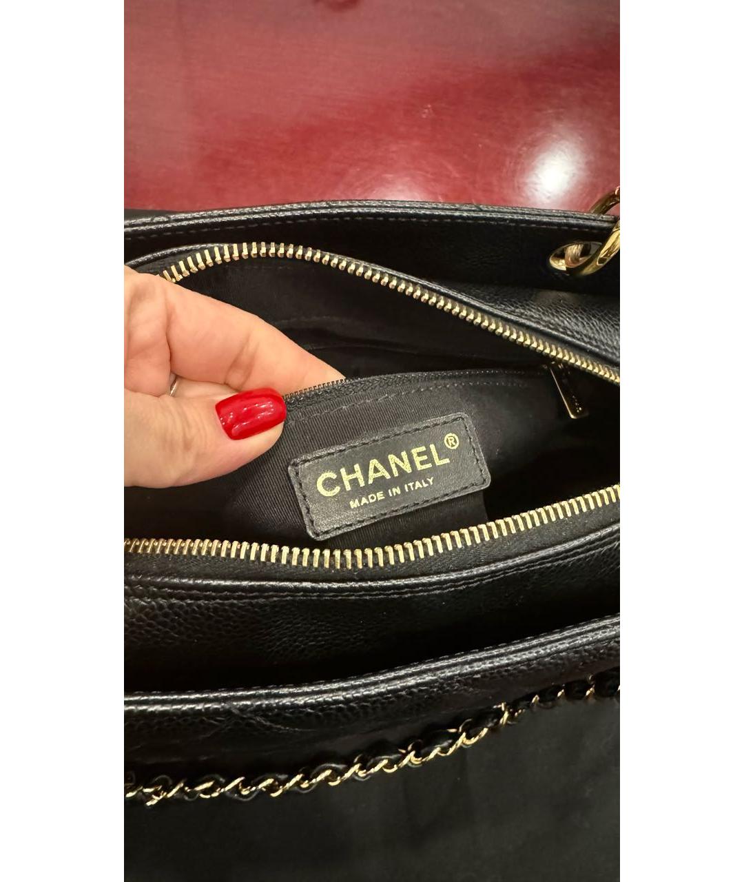 CHANEL PRE-OWNED Черная пелетеная сумка через плечо, фото 7