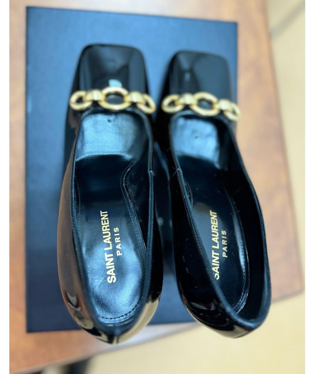 SAINT LAURENT Черные кожаные туфли, фото 3