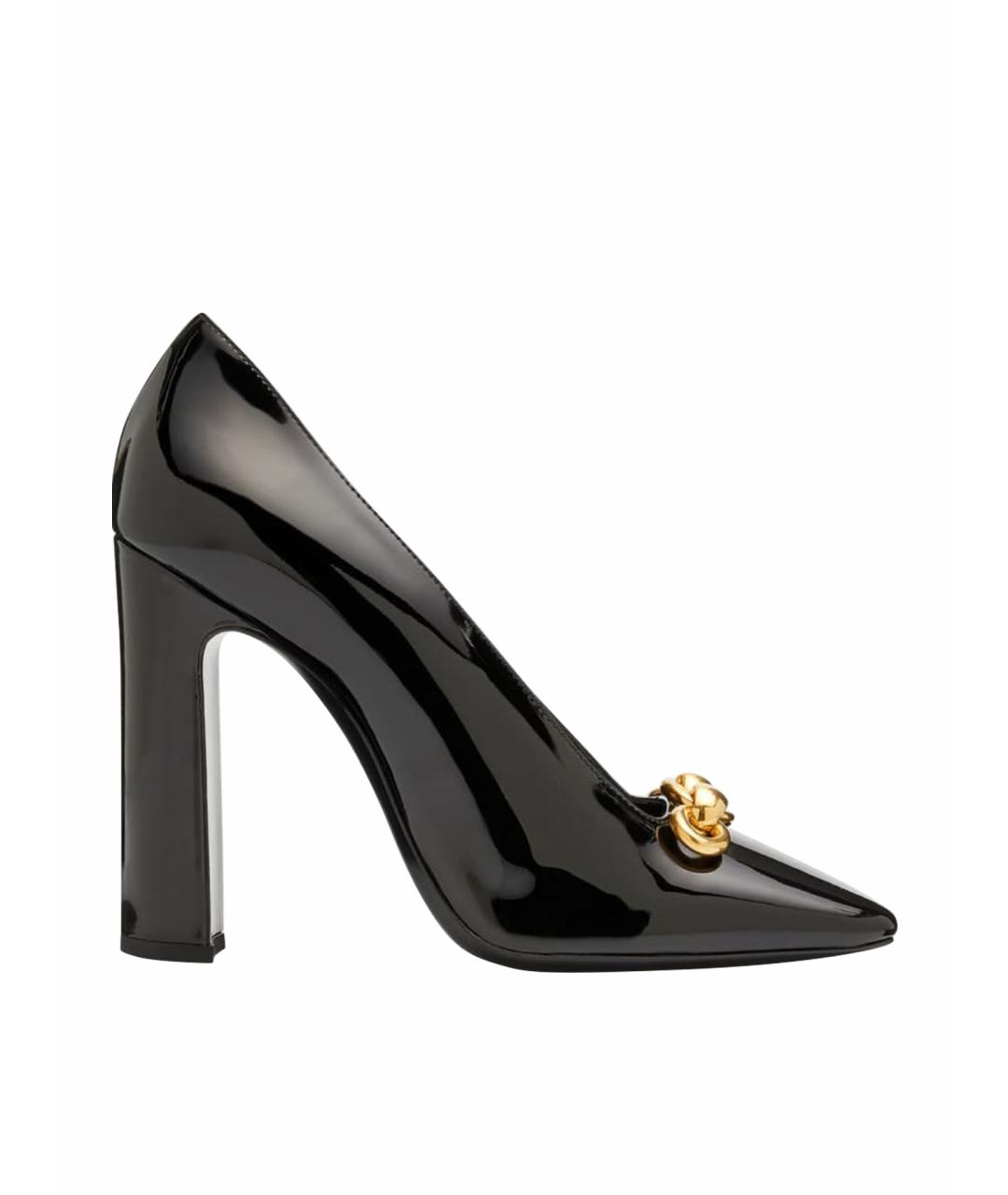 SAINT LAURENT Черные кожаные туфли, фото 1