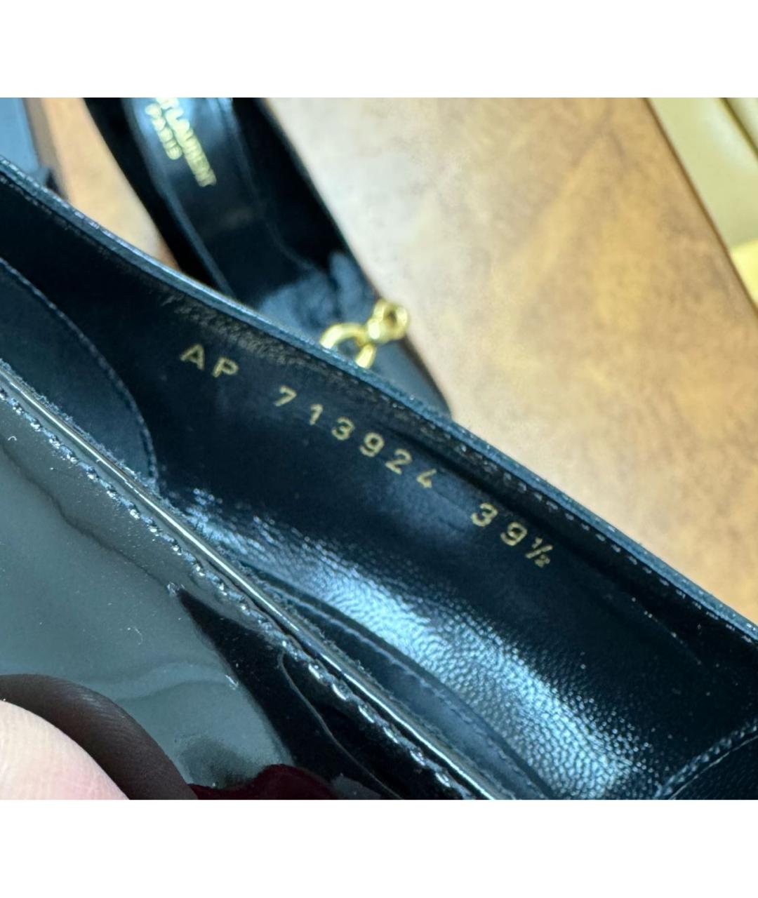 SAINT LAURENT Черные кожаные туфли, фото 6