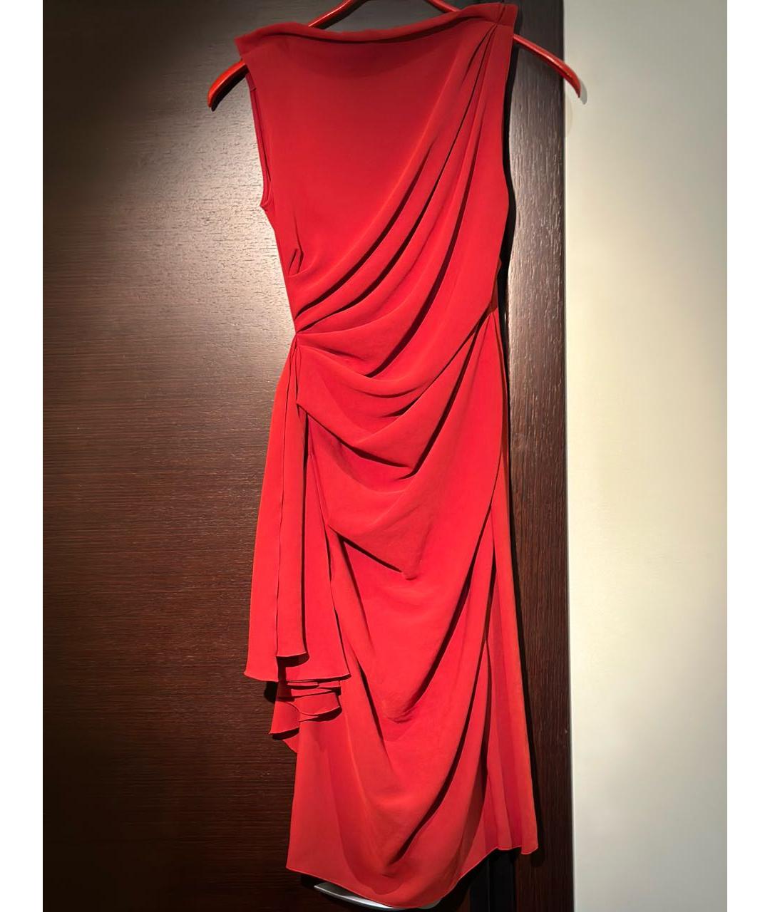LANVIN Красное полиэстеровое коктейльное платье, фото 7