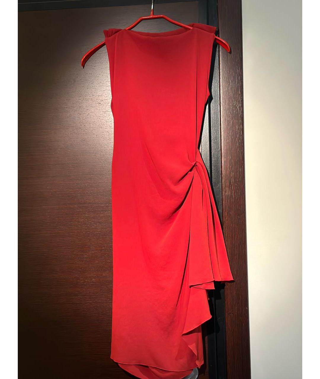 LANVIN Красное полиэстеровое коктейльное платье, фото 2