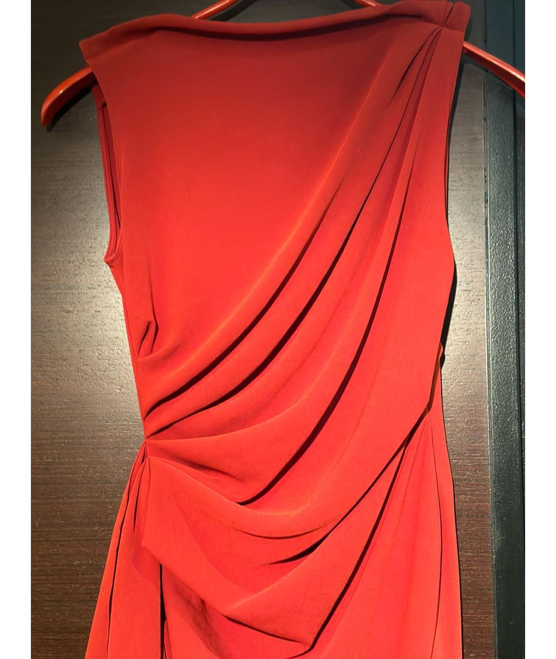 LANVIN Красное полиэстеровое коктейльное платье, фото 3