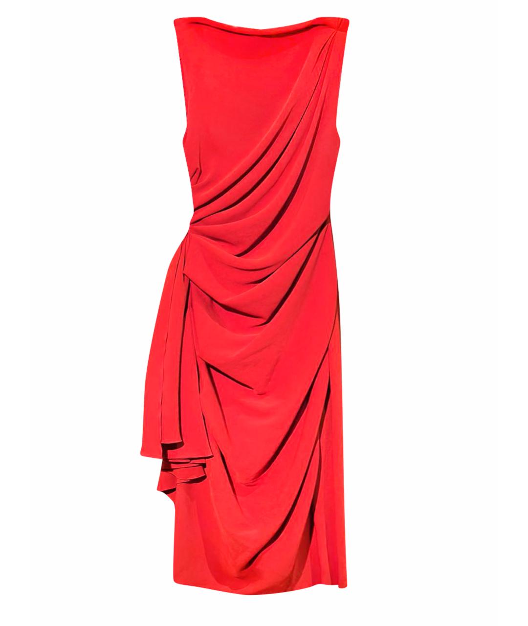 LANVIN Красное полиэстеровое коктейльное платье, фото 1