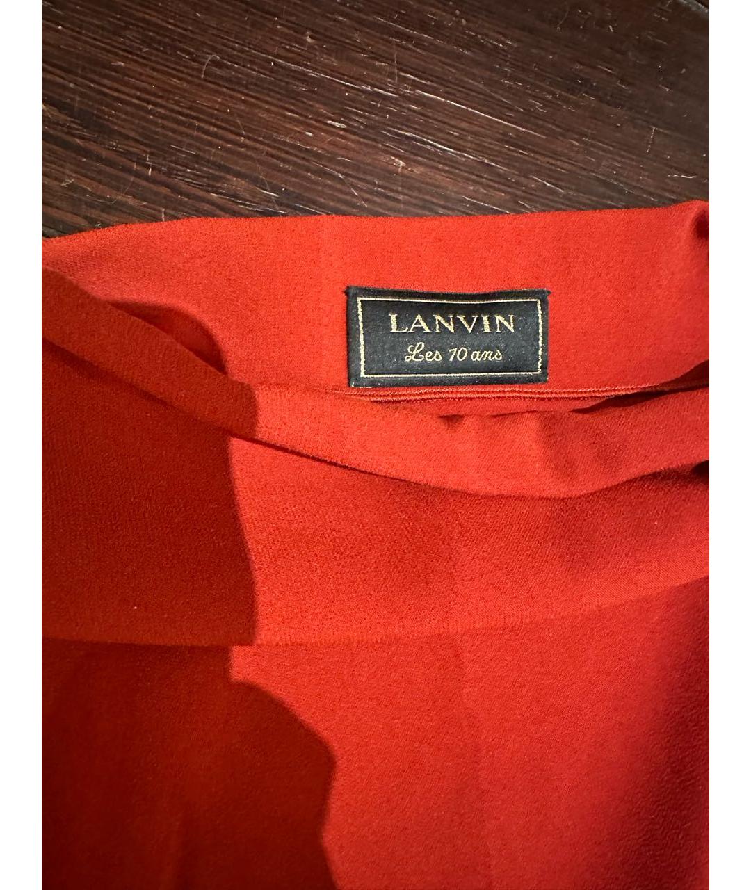 LANVIN Красное полиэстеровое коктейльное платье, фото 5