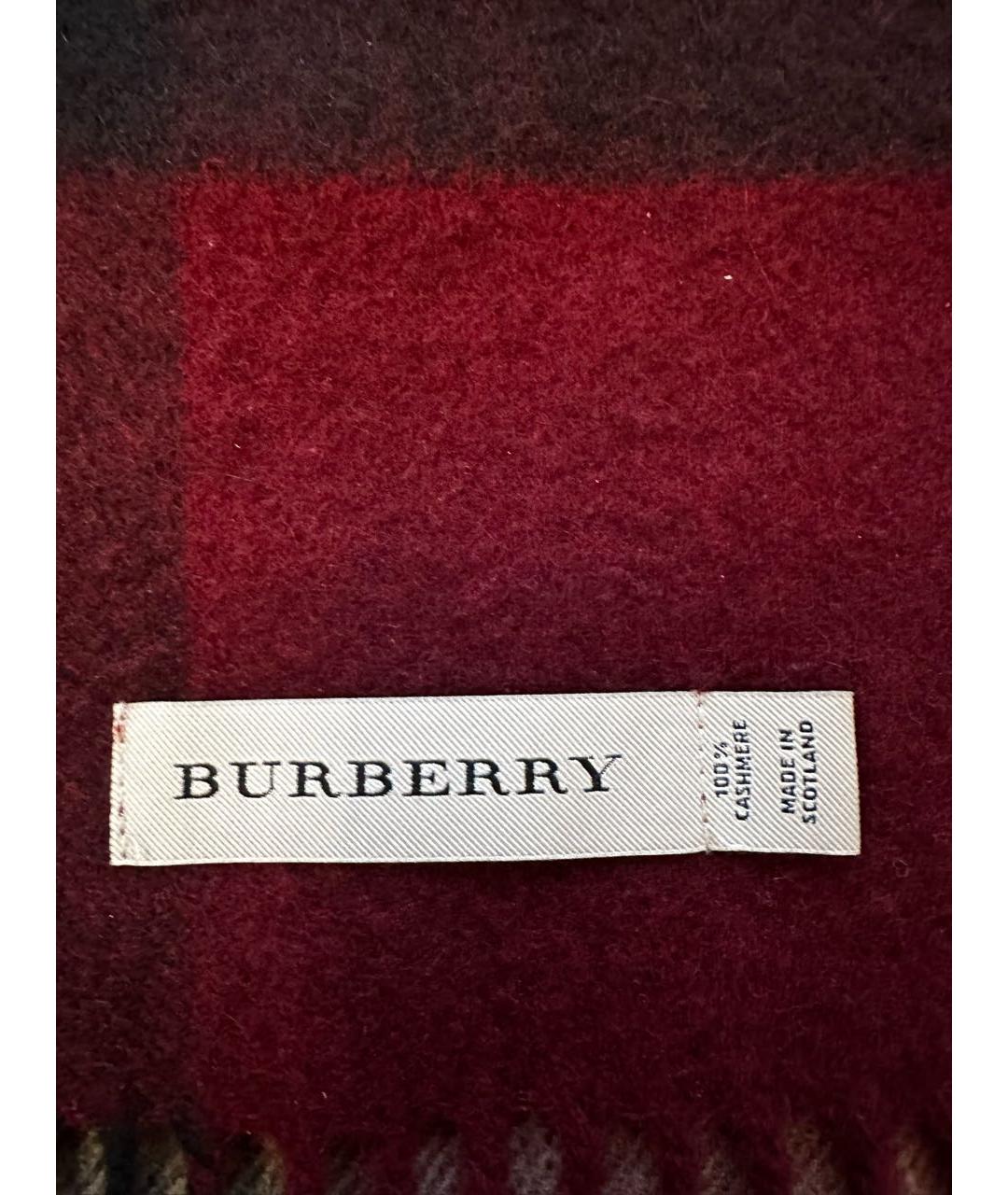 BURBERRY Бордовый кашемировый шарф, фото 3