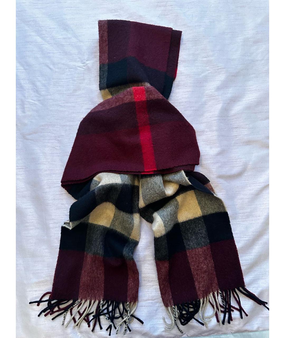 BURBERRY Бордовый кашемировый шарф, фото 4