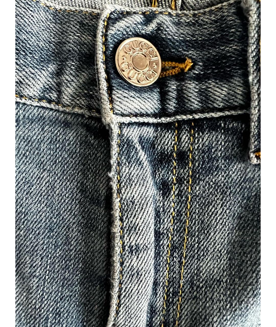 GUCCI Синие хлопко-эластановые джинсы слим, фото 6