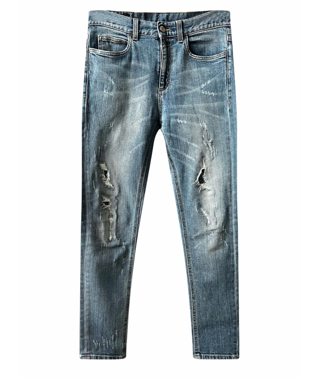GUCCI Синие хлопко-эластановые джинсы слим, фото 1