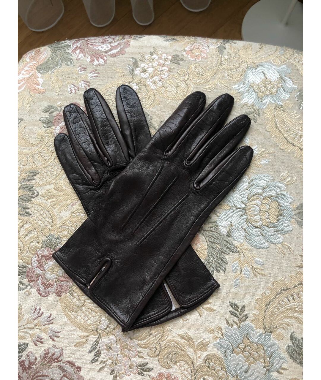 FABI Коричневые кожаные перчатки, фото 3