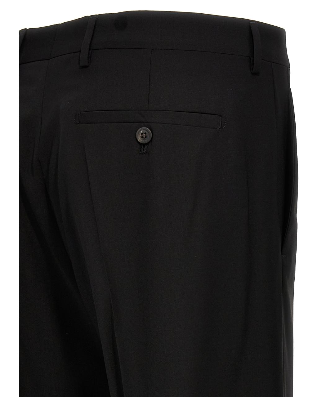 RICK OWENS Черные шерстяные повседневные брюки, фото 4
