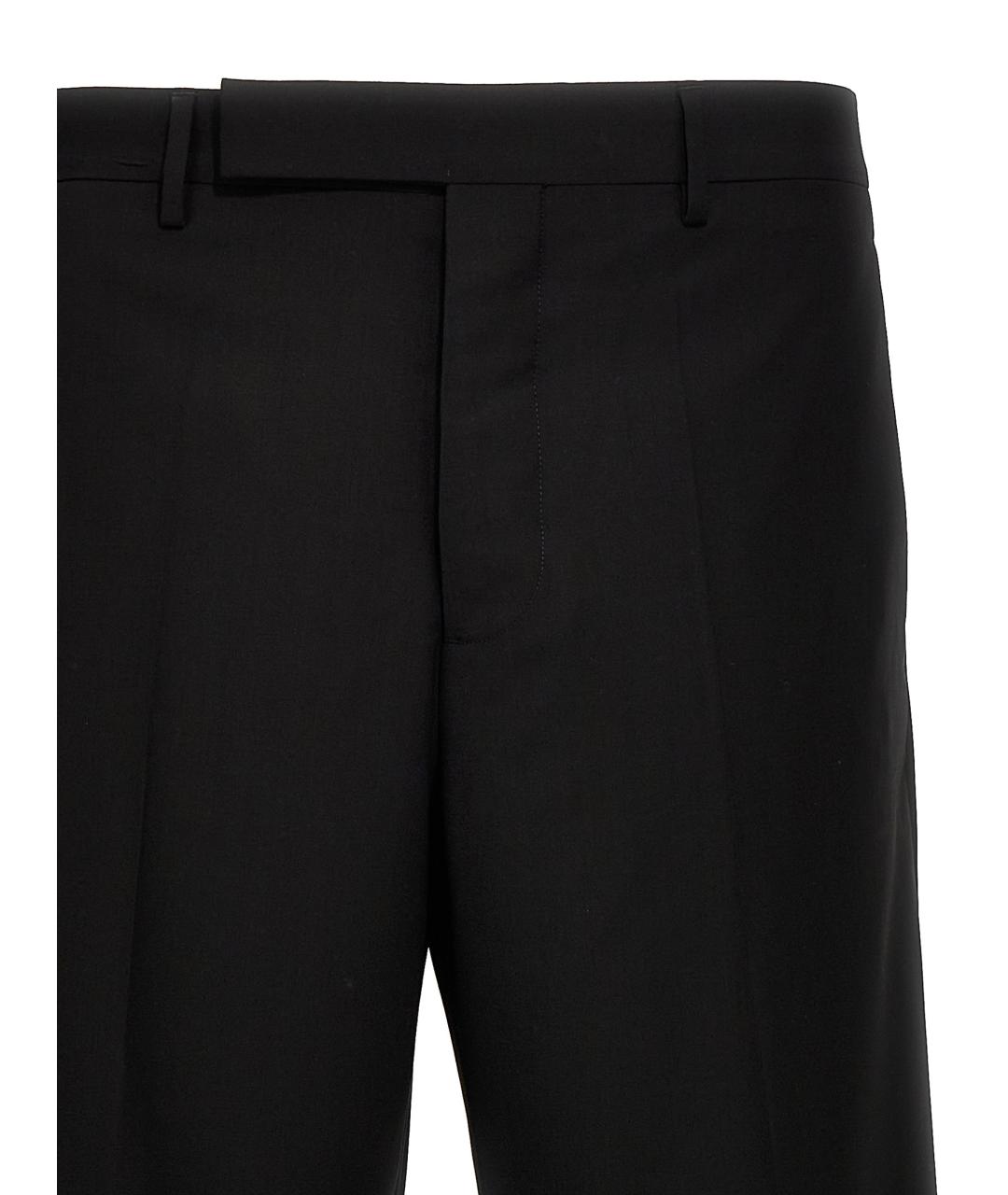 RICK OWENS Черные шерстяные повседневные брюки, фото 3