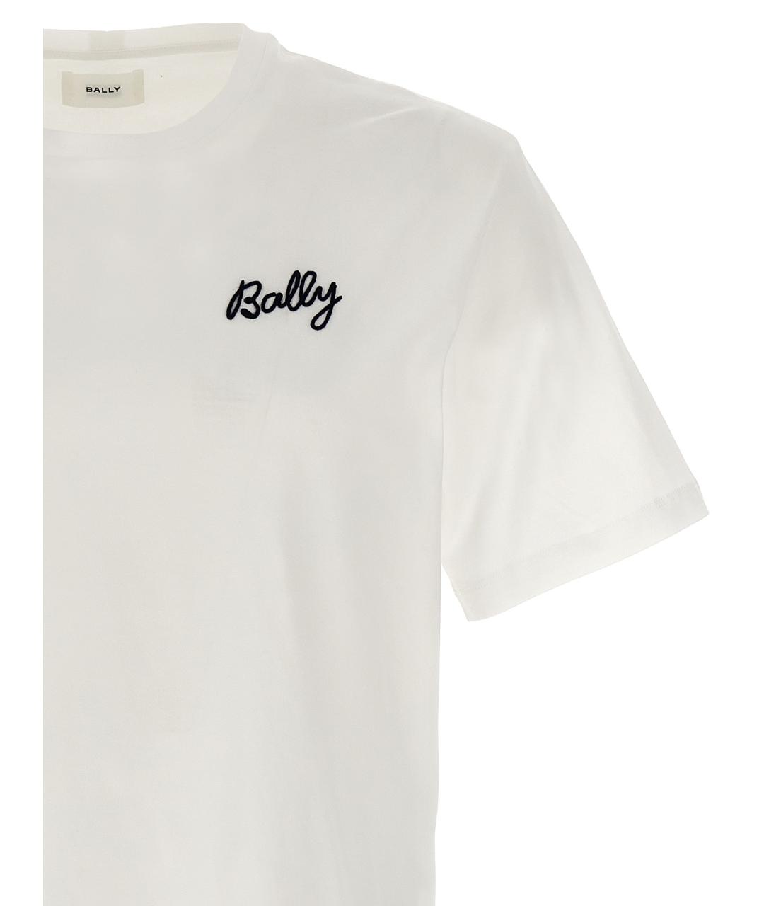 BALLY Белая хлопковая футболка, фото 3
