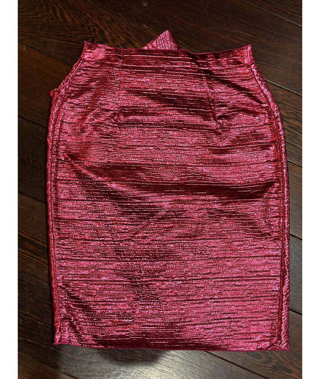 LANVIN Розовая полиэстеровая юбка мини, фото 3