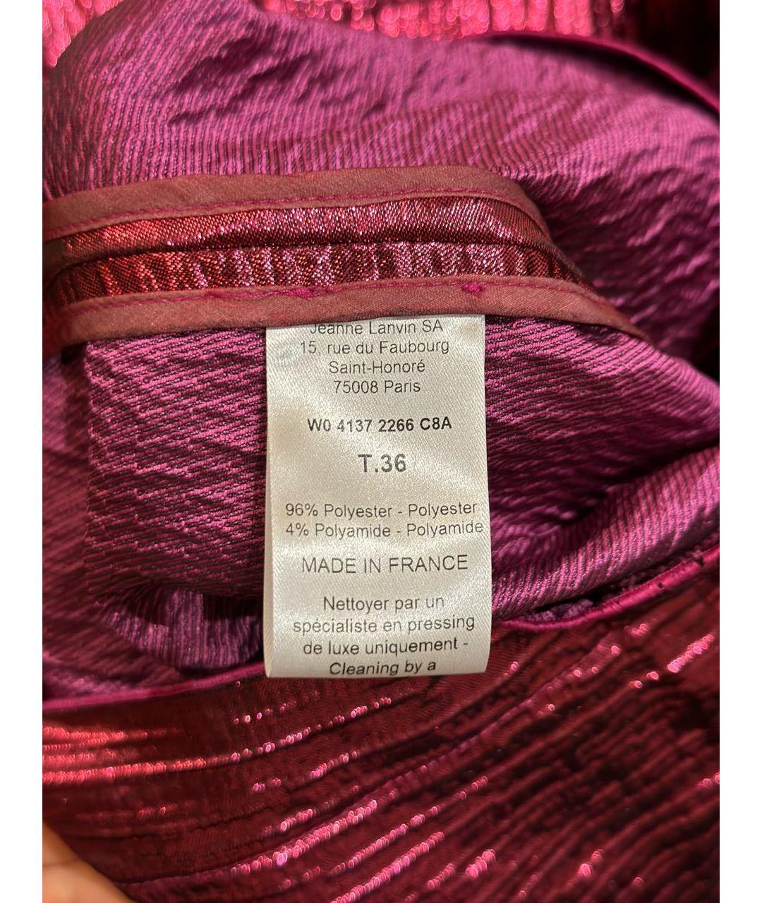 LANVIN Розовая полиэстеровая юбка мини, фото 6