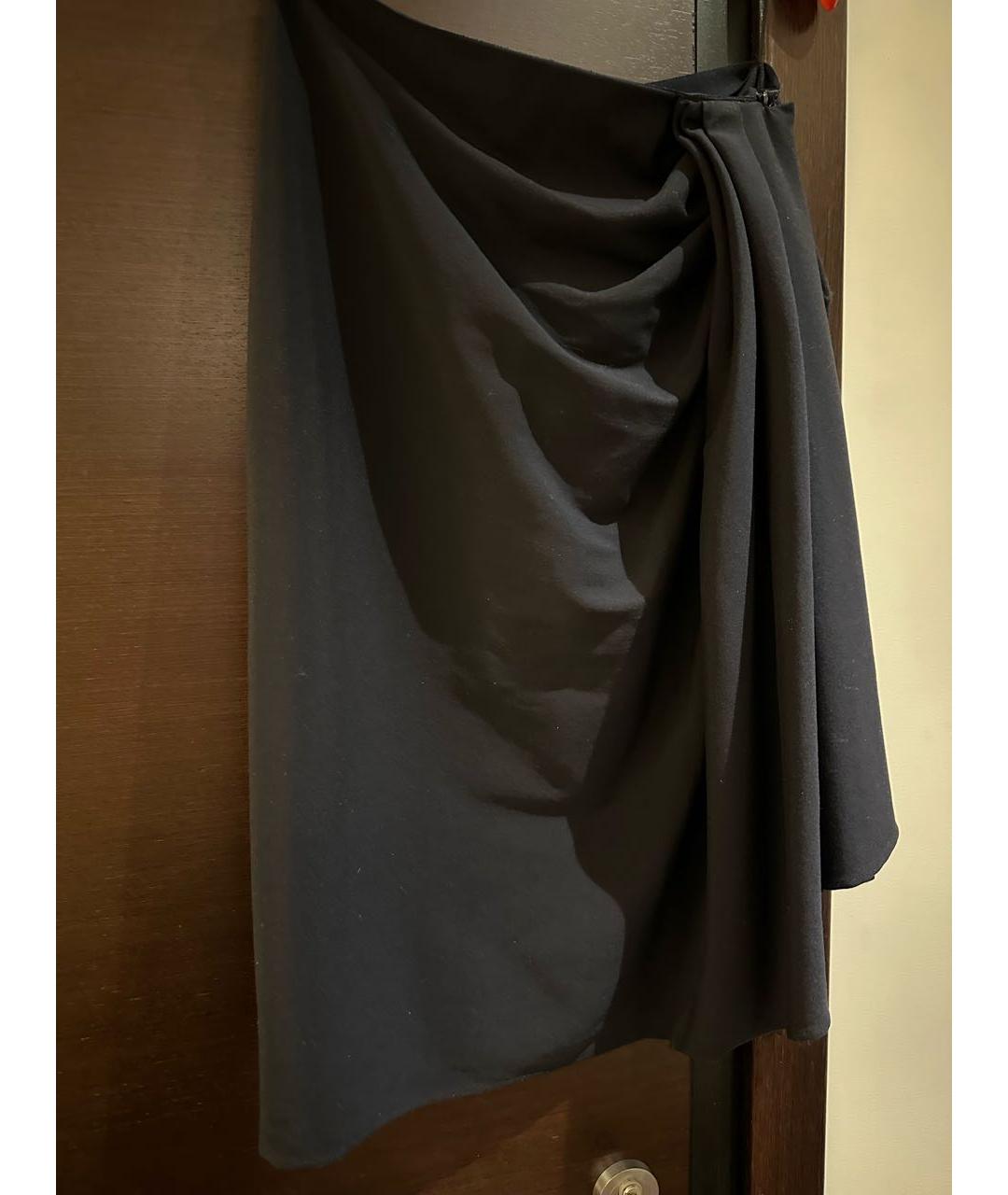 LANVIN Темно-синяя шерстяная юбка миди, фото 6