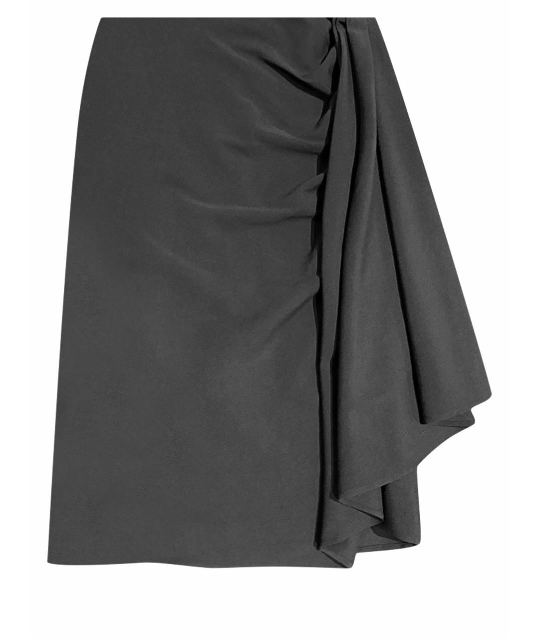 LANVIN Темно-синяя шерстяная юбка миди, фото 1