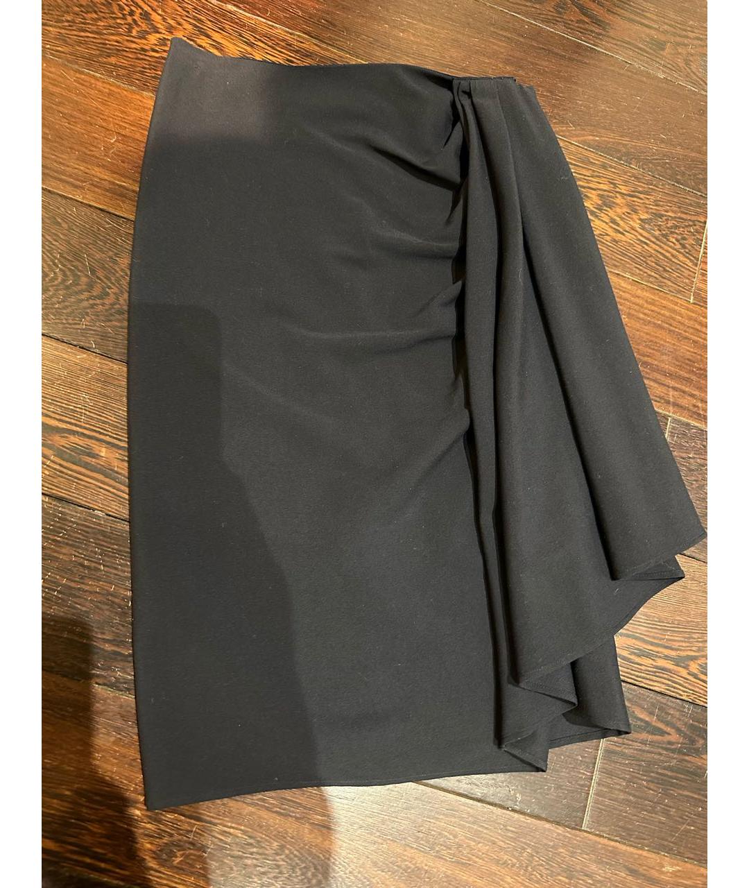 LANVIN Темно-синяя шерстяная юбка миди, фото 7