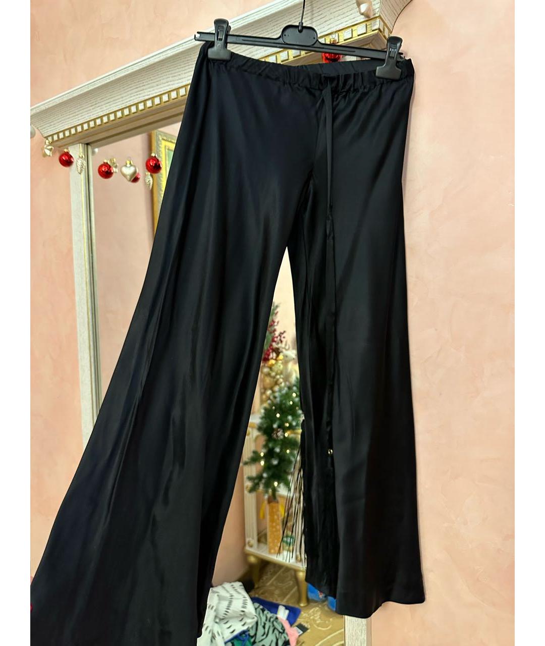 ROBERTO CAVALLI Черные шелковые прямые брюки, фото 4