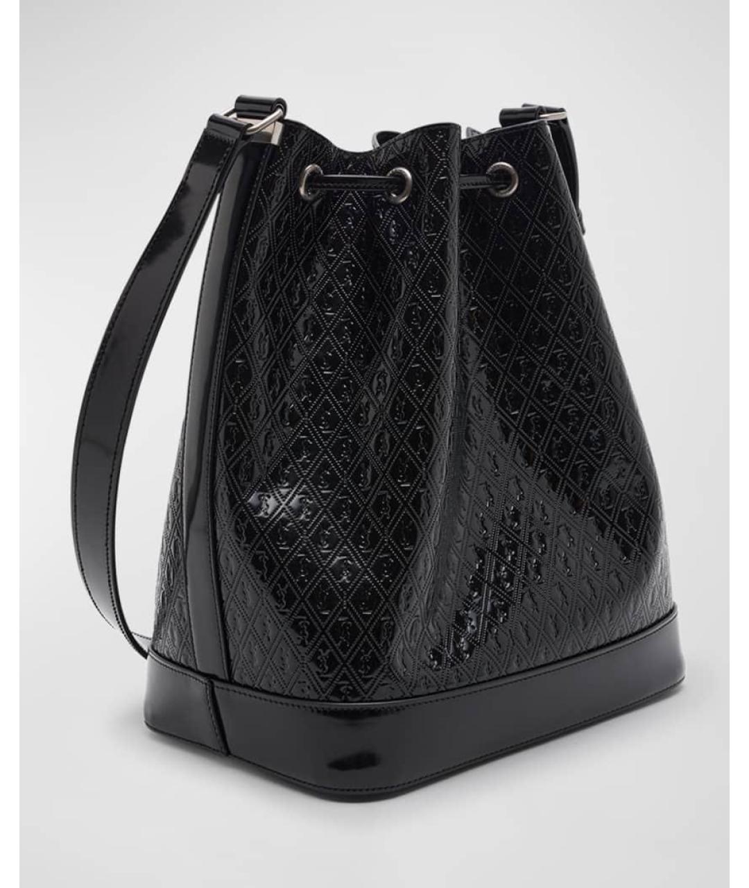 SAINT LAURENT Черная кожаная сумка через плечо, фото 2