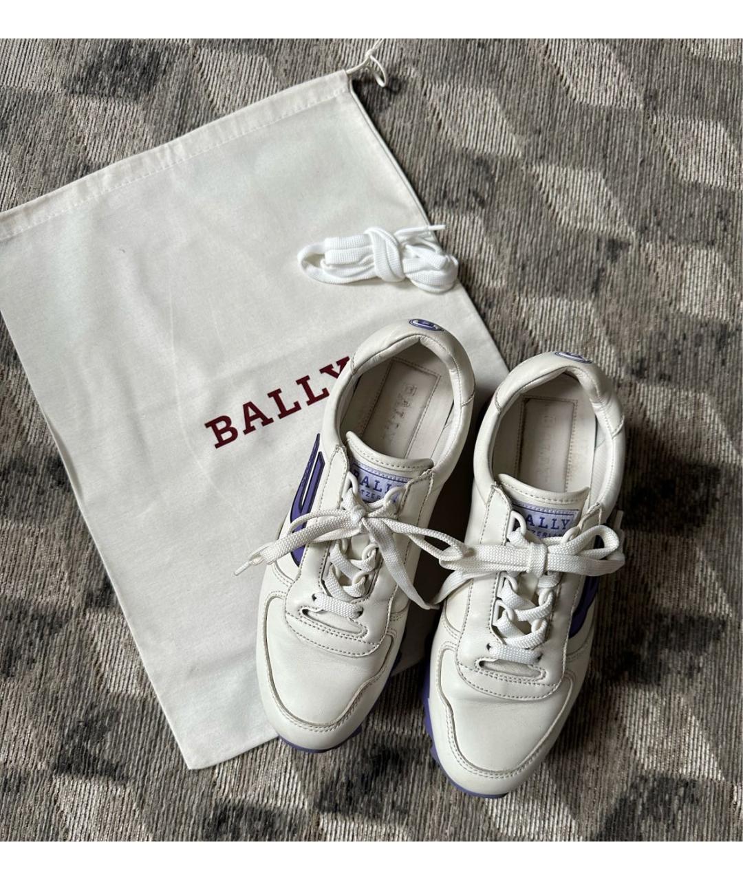 BALLY Белые кожаные кроссовки, фото 3