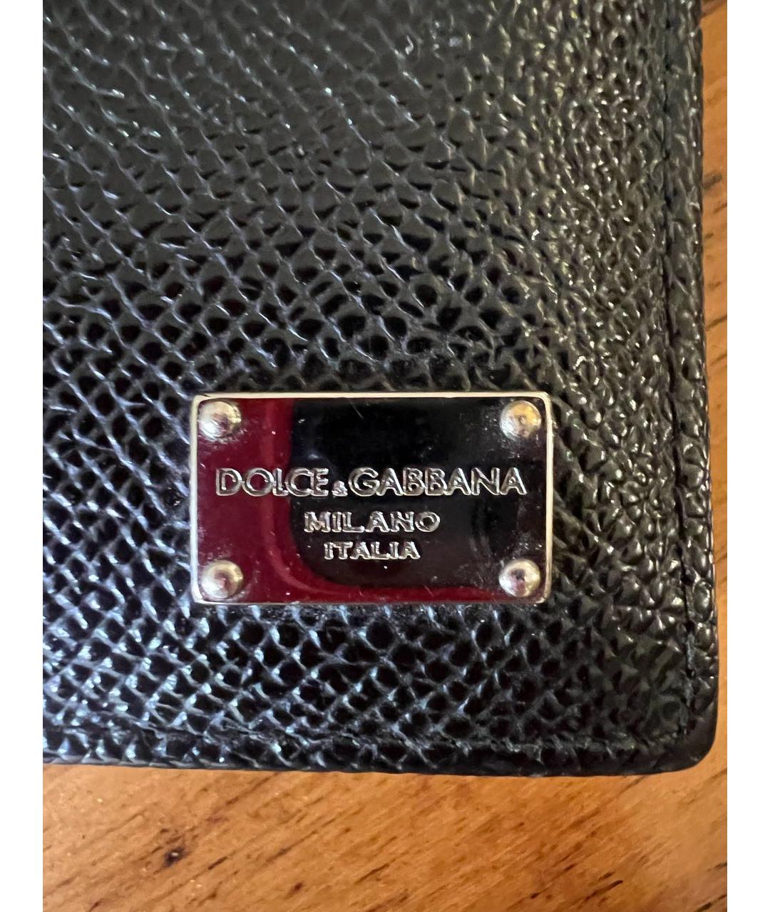 DOLCE&GABBANA Черный кожаный кошелек, фото 5