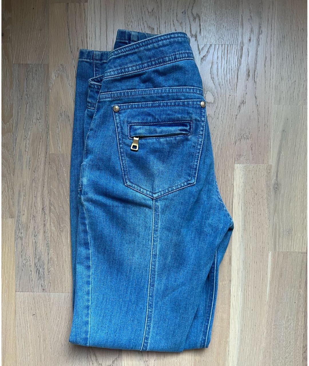BALMAIN Голубые хлопковые джинсы слим, фото 4