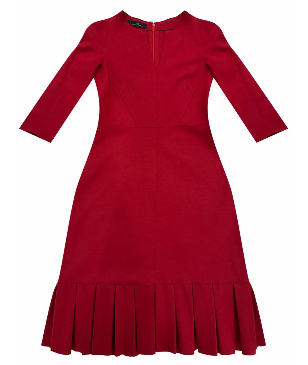CAROLINA HERRERA Красное шерстяное коктейльное платье, фото 1