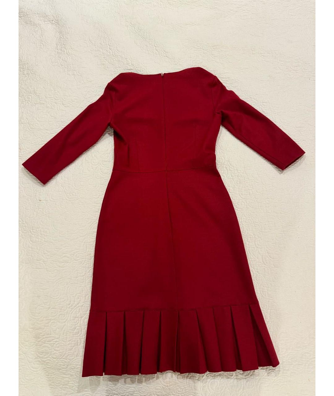 CAROLINA HERRERA Красное шерстяное коктейльное платье, фото 2