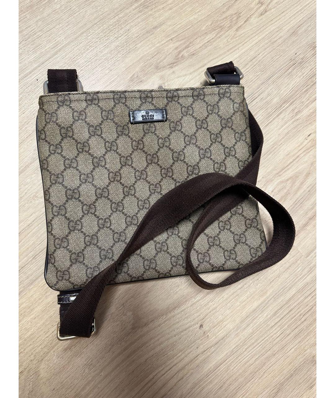 GUCCI Бежевая хлопковая сумка на плечо, фото 7