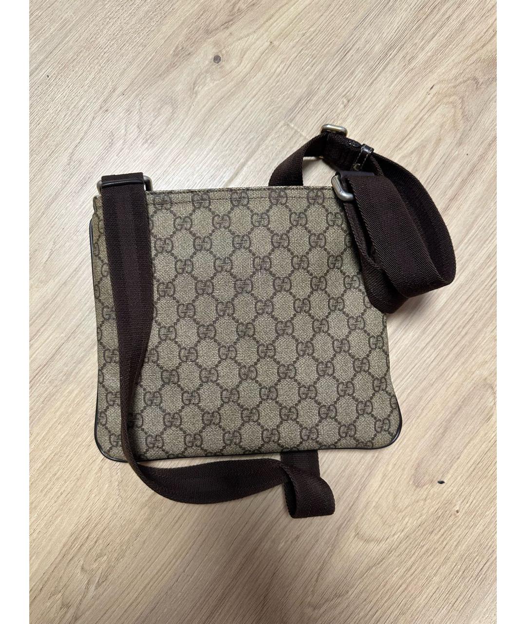 GUCCI Бежевая хлопковая сумка на плечо, фото 3