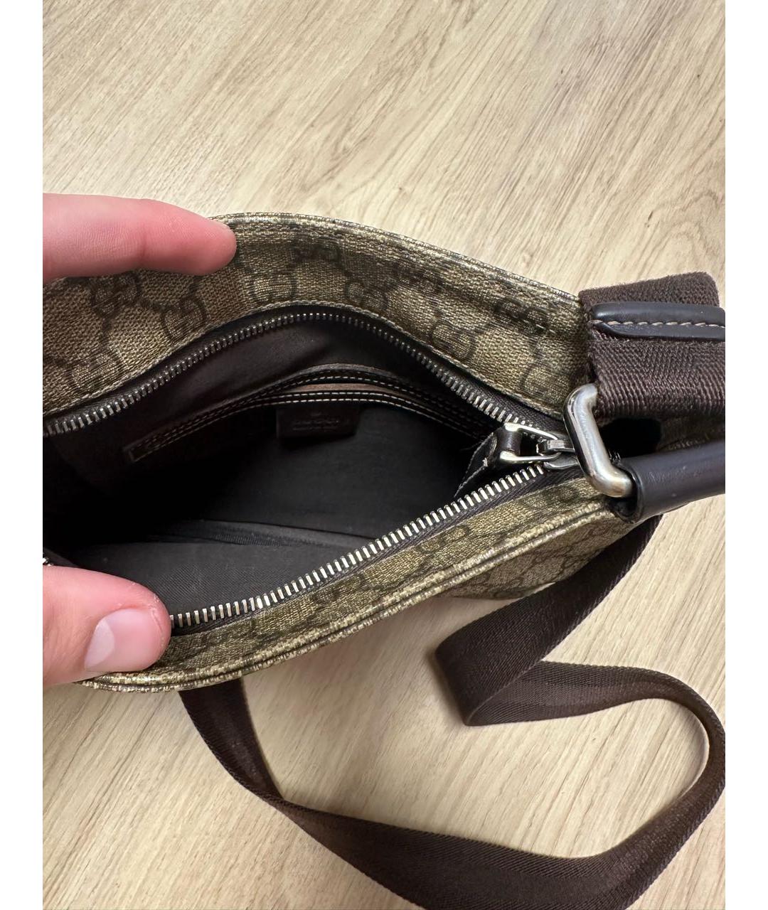 GUCCI Бежевая хлопковая сумка на плечо, фото 4