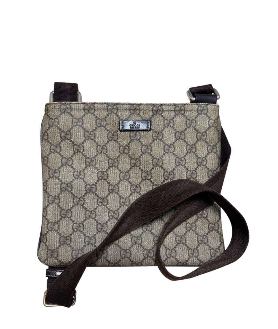 GUCCI Бежевая хлопковая сумка на плечо, фото 1