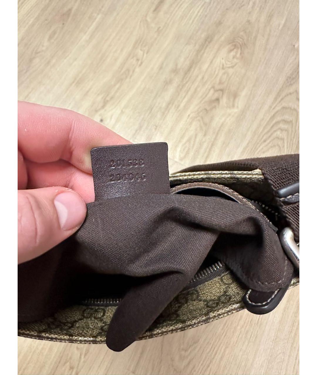 GUCCI Бежевая хлопковая сумка на плечо, фото 6