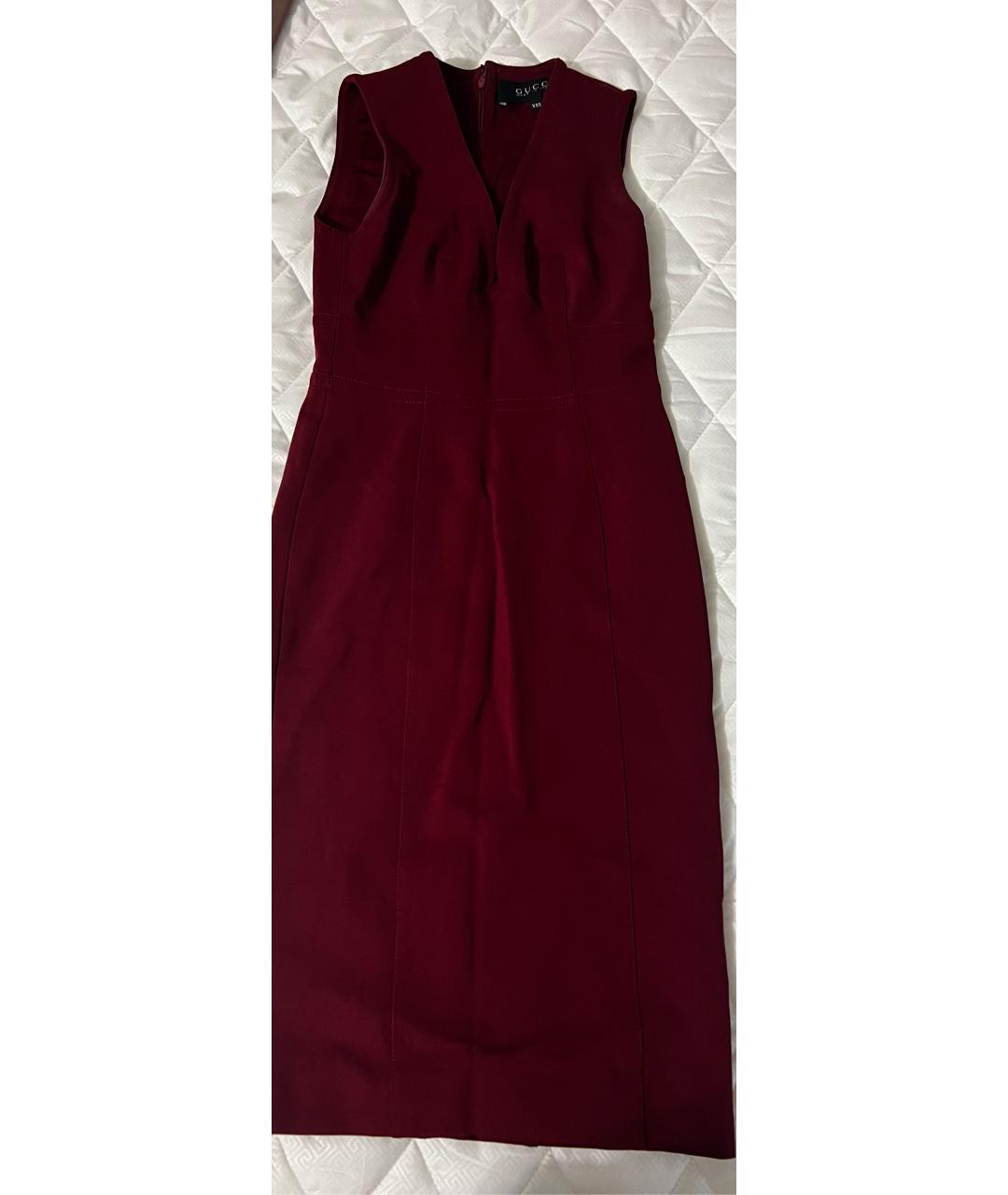 GUCCI Бордовое вискозное вечернее платье, фото 5