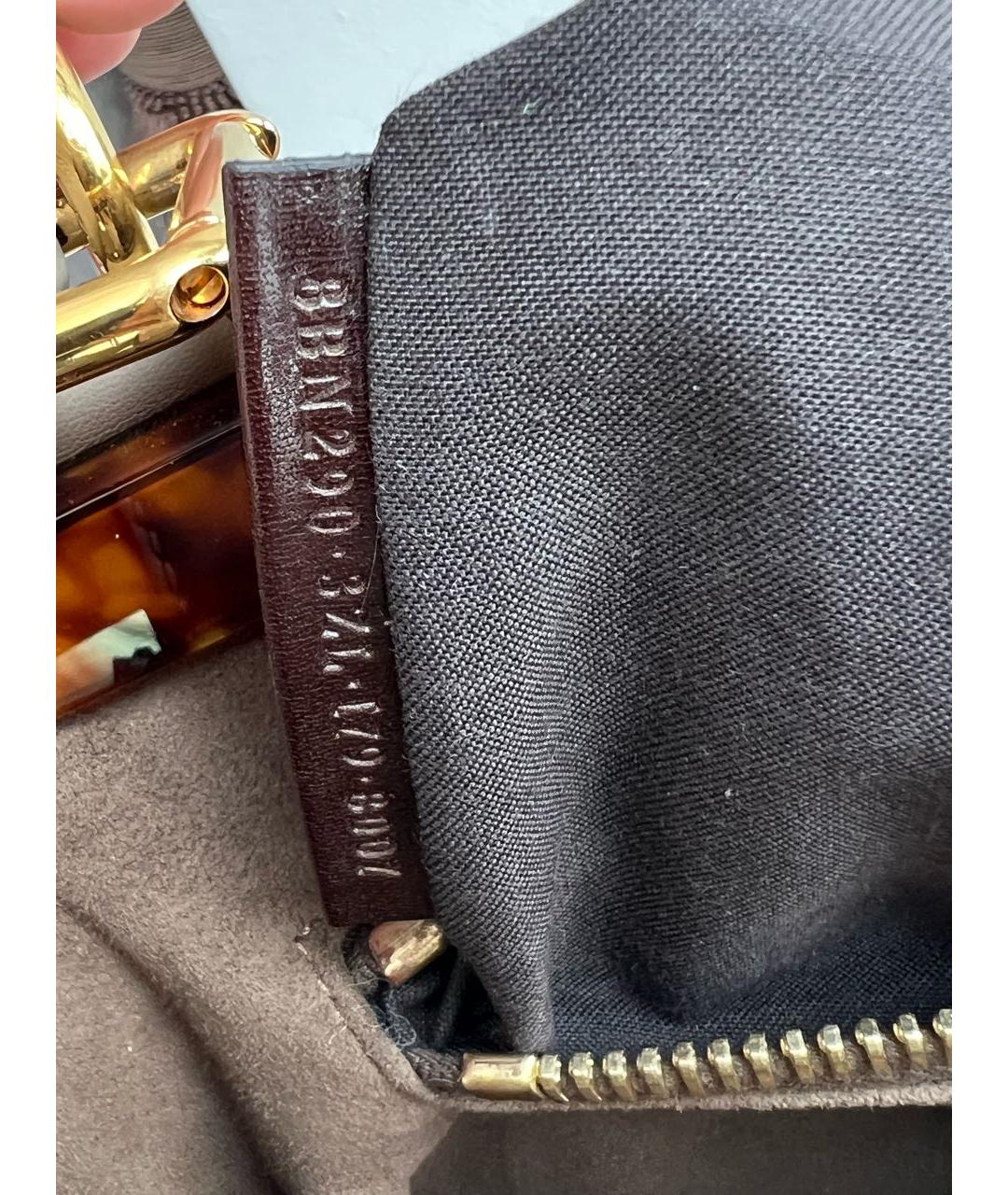 FENDI Бежевая кожаная сумка с короткими ручками, фото 3