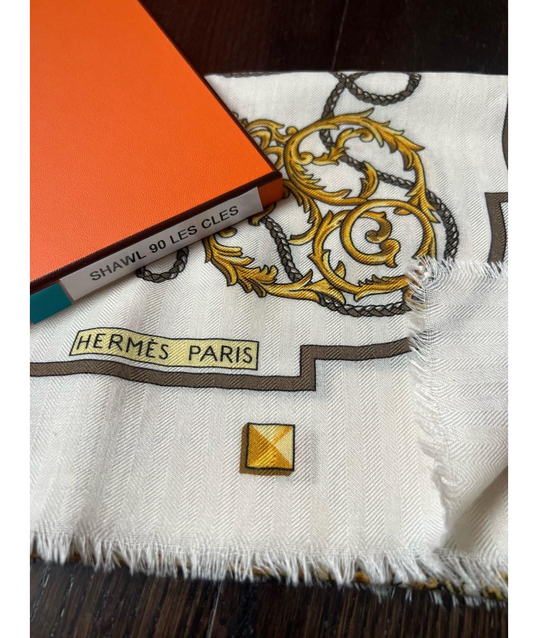 HERMES PRE-OWNED Бежевый кашемировый платок, фото 3
