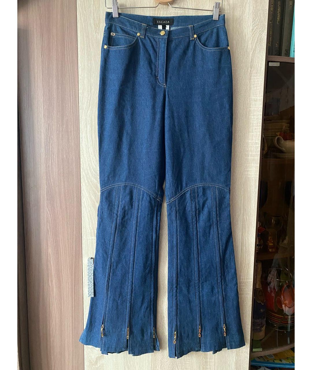 ESCADA Темно-синие хлопко-эластановые джинсы клеш, фото 6