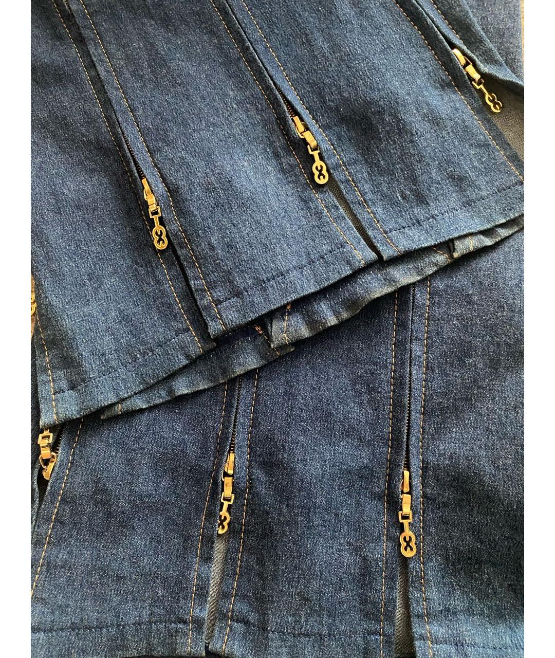 ESCADA Темно-синие хлопко-эластановые джинсы клеш, фото 4