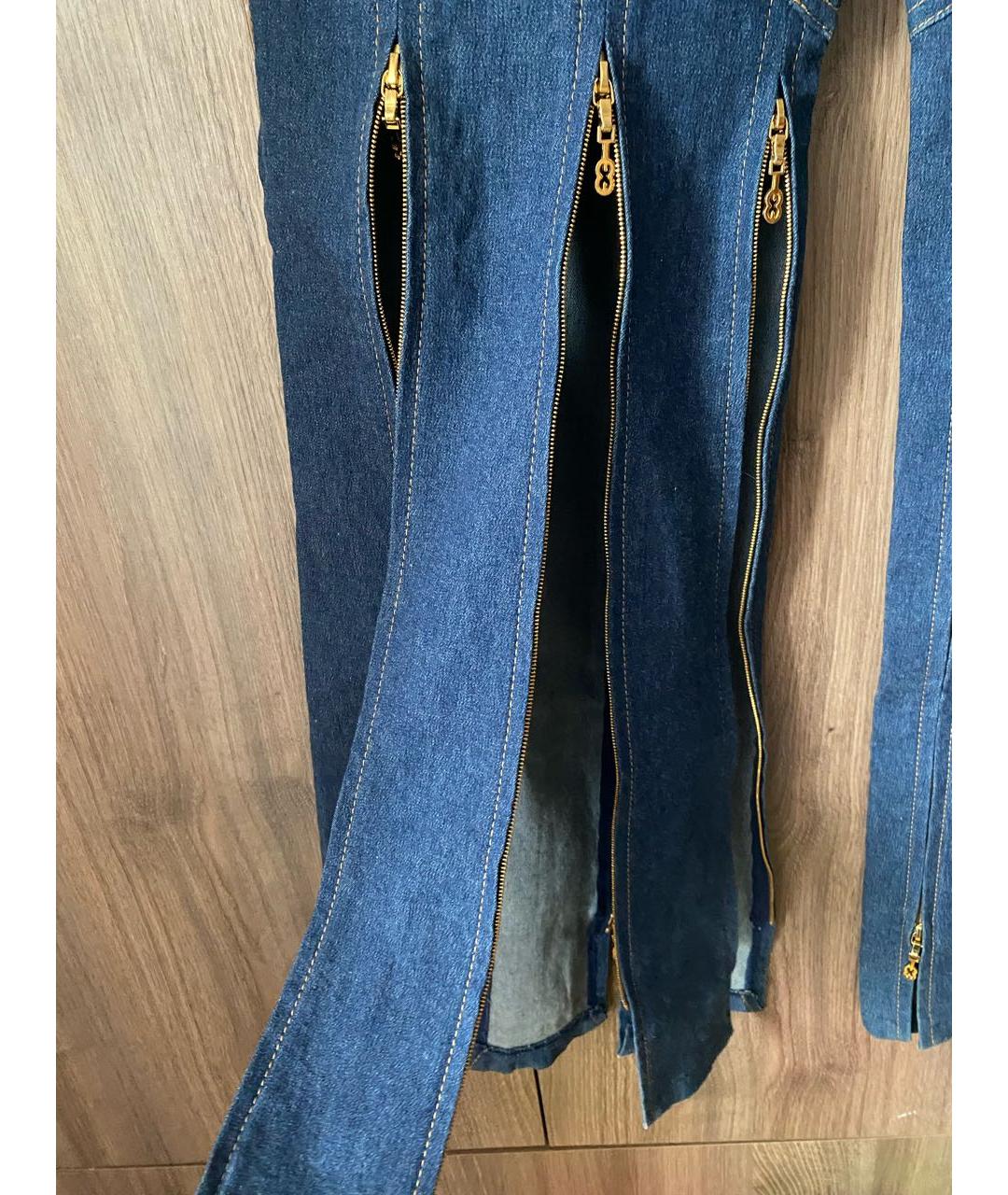 ESCADA Темно-синие хлопко-эластановые джинсы клеш, фото 5
