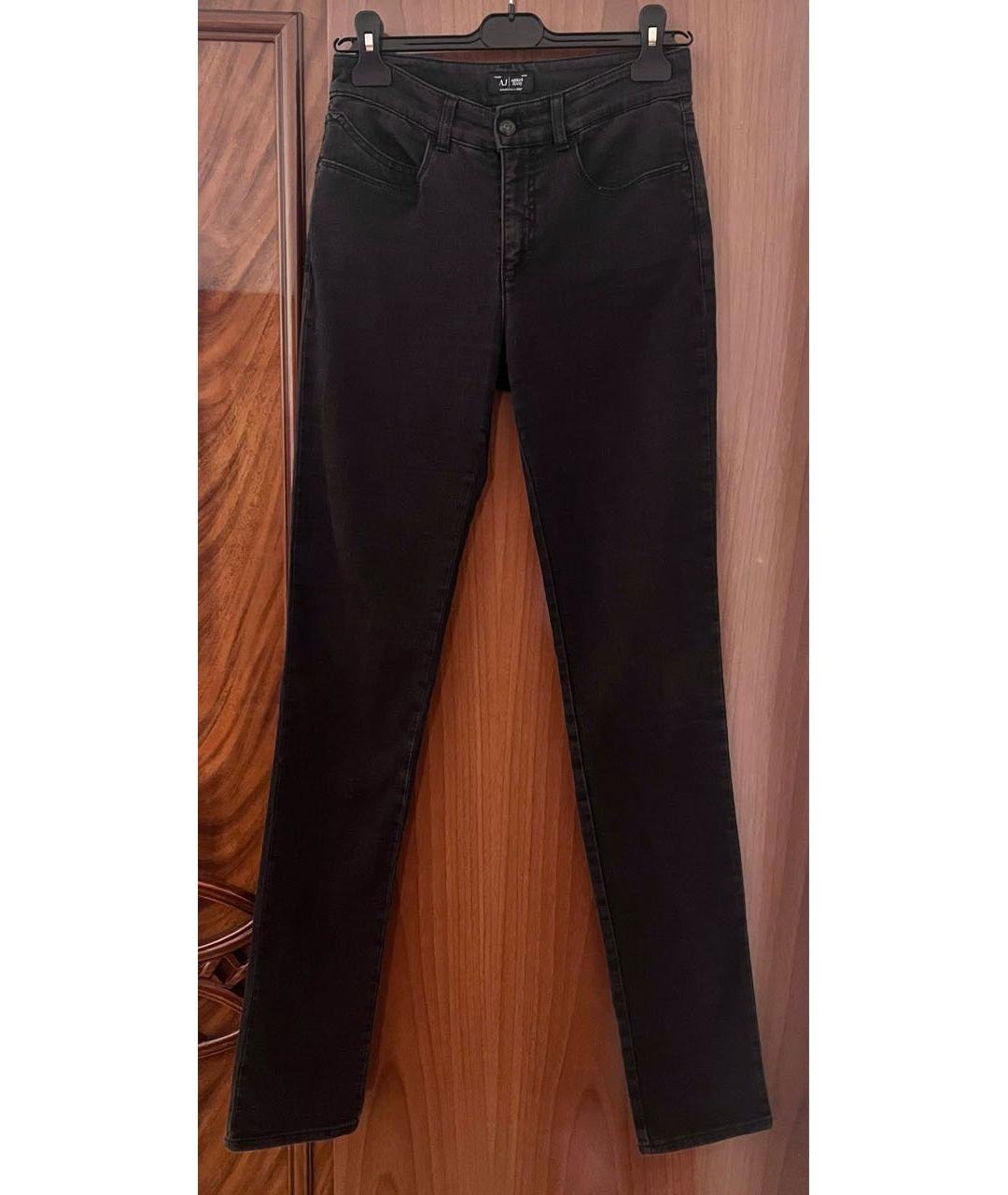 ARMANI JEANS Антрацитовые хлопковые джинсы слим, фото 4